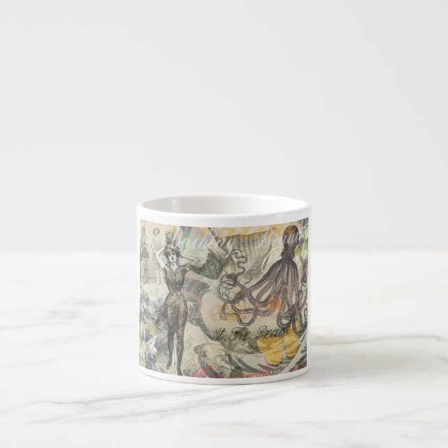 Tasse Expresso Octopus Beach Antique Côte Steampunk (Devant)