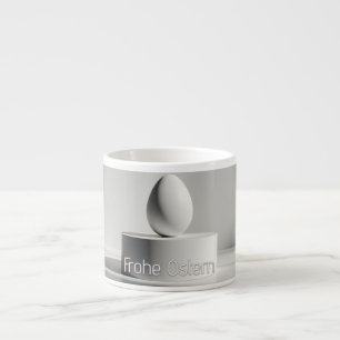 Tasse Expresso Œuf de Pâques minimaliste sur un piédestal moderne