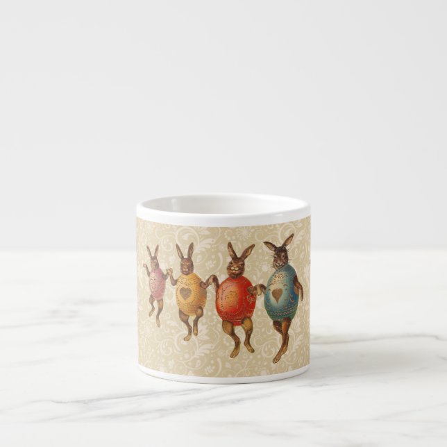 Tasse Expresso Oeufs dansants lapins de Pâques (Devant)