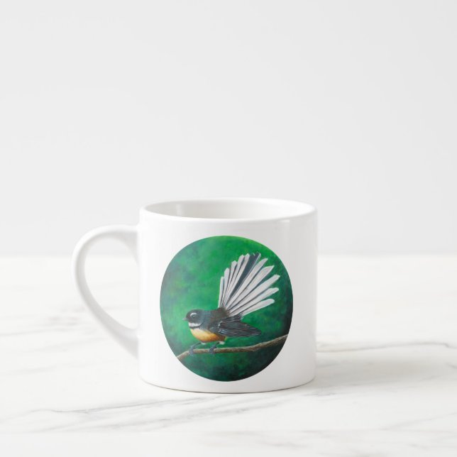Tasse Expresso Oiseau de la Nouvelle Zélande (piwakawaka) (Gauche)