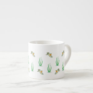 Tasse Expresso Oiseaux de Robin Rouge et Snowdrops