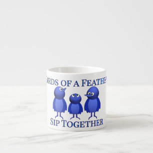Tasse Expresso Oiseaux d'une fleur de plumes ensemble