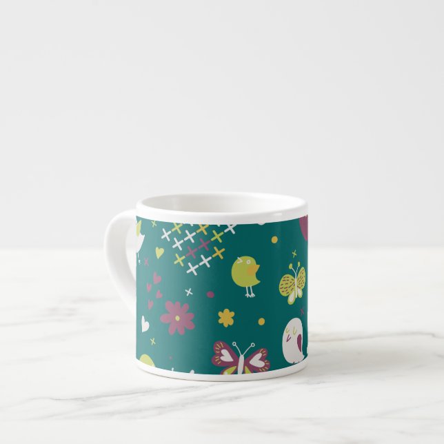 Tasse Expresso Oiseaux et papillons (Devant gauche)