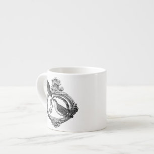 Tasse Expresso Oiseaux vintages avec un Trousse de Coeur Vêtement