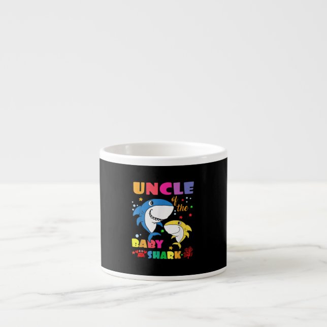 Tasse Expresso Oncle Du Bébé Requin Anniversaire Oncle Requin (Devant)