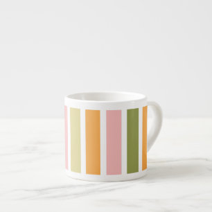 Tasse Expresso Or rose orange et rayures vertes