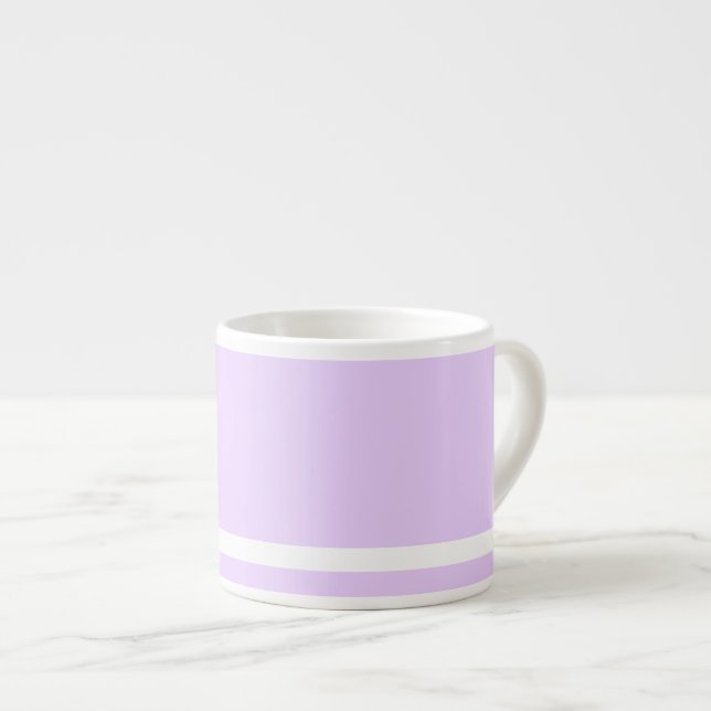 Tasse Expresso Orchidée solide café avec bande blanche (Devant droit)