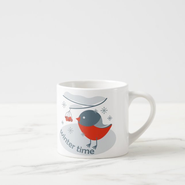 Tasse Expresso Ours d'hiver et baies de raies rouges (Droite)