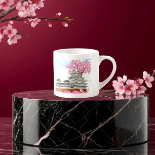 Tasse Expresso Palais chinois avec Sakura Trees - Elégant Orienta