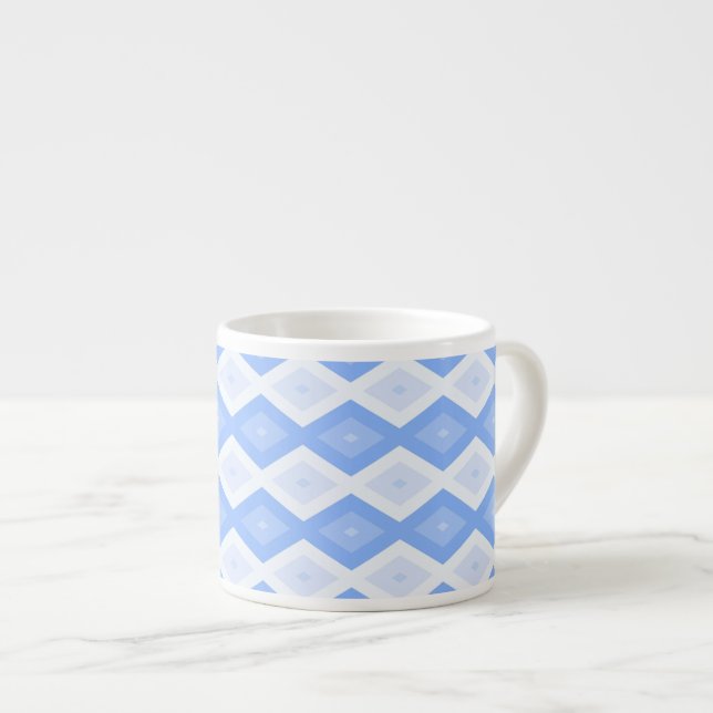 Tasse Expresso Pale blue diamond pattern (Devant droit)