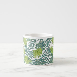 Tasse Expresso Palm Tree Fronds Peinture hawaïenne