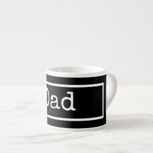 Tasse Expresso "Papa" noir et blanc Fête des pères minimaliste si