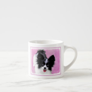 Tasse Expresso Papillon (blanc et noir) Peinture - Chien Art