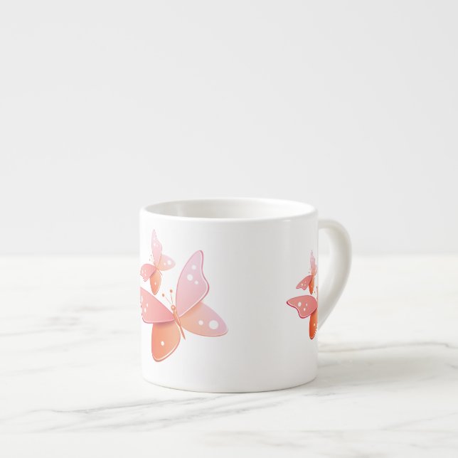 Tasse Expresso Papillons de pêche (Devant droit)