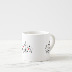 Tasse Expresso Papillons en dentelle noire 4