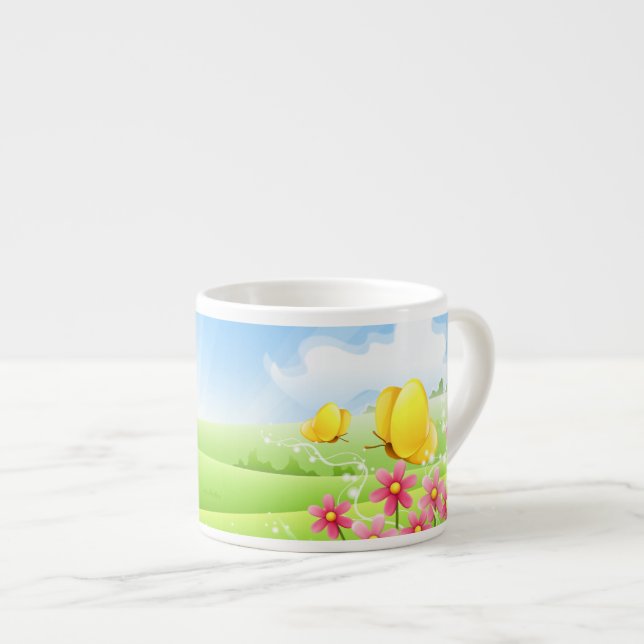 Tasse Expresso Papillons jaunes (Devant droit)