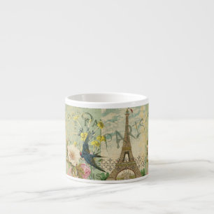 Tasse Expresso Paris France Voyage Vintage Art Antique Peinture