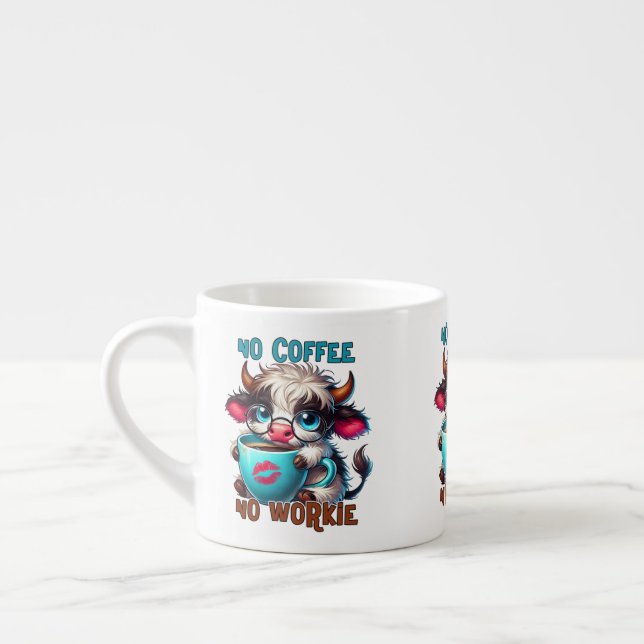 Tasse Expresso Pas de café, pas de travail  (Gauche)