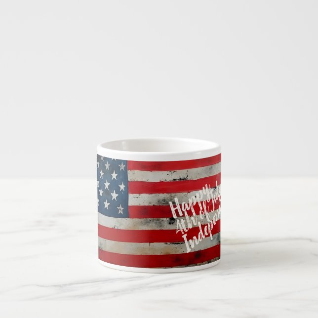 Tasse Expresso Patriotique 4 juillet Fête de l'Indépendance (Devant)
