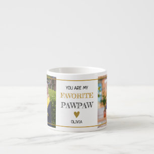 Tasse Expresso PawPaw Grandpa 2 Photo personnalisée