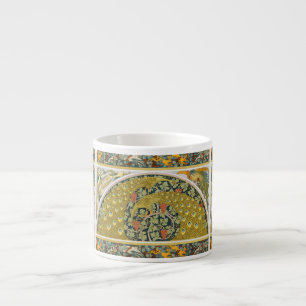 Tasse Expresso Peacock Art Nouveau Style rond design complexe