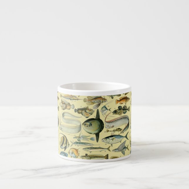 Tasse Expresso Pêche scientifique vintage (Devant)