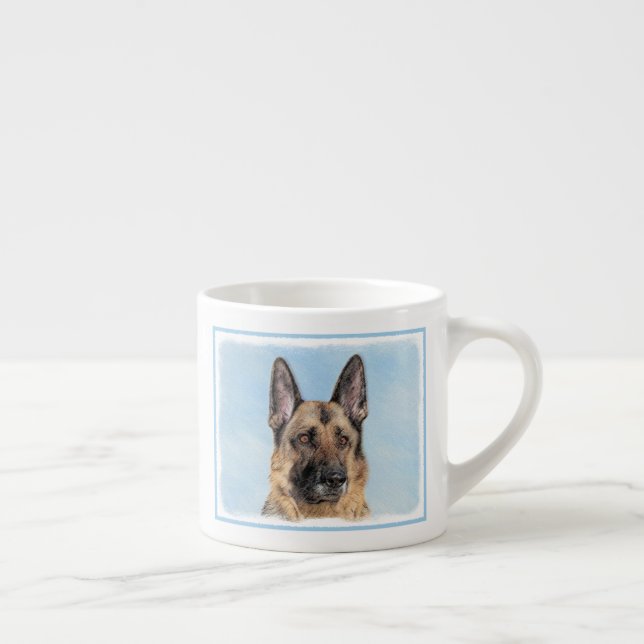 Tasse Expresso Peinture berger allemande - jolie art original chi (Droite)