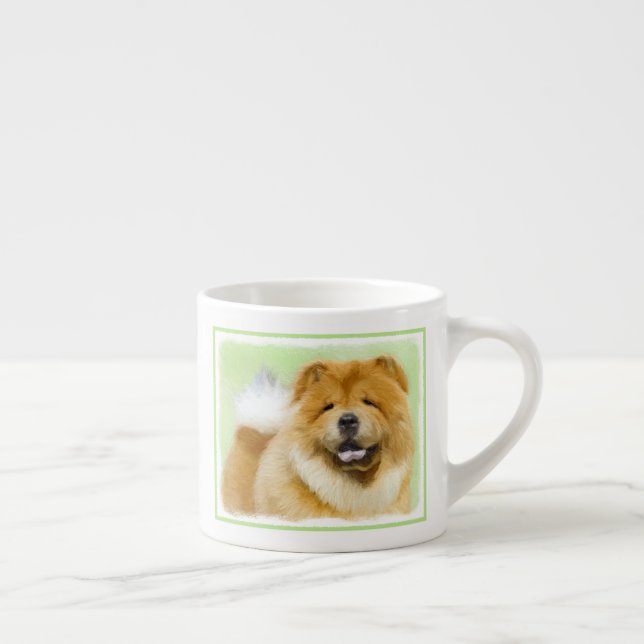 Tasse Expresso Peinture de Chow Chow - Cute Original Dog Art (Droite)