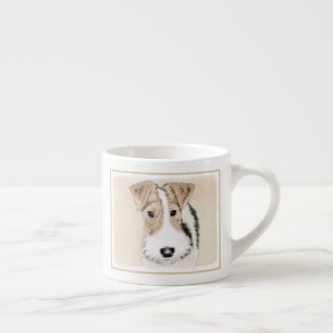 Tasse Expresso Peinture de Fox Terrier de fil - art original