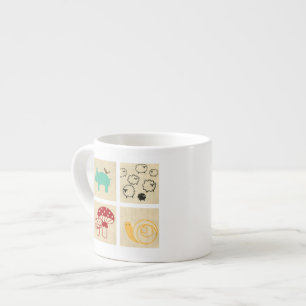 Tasse Expresso Peinture de quatre blocs en bois des enfants