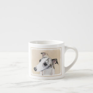 Tasse Expresso Peinture de whippet - art original mignon de chien