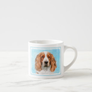 Tasse Expresso Peinture d'espagnol Welsh Springer - Art original 
