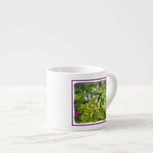 Tasse Expresso Peinture fleur sauvage Impasto - Art Fleur Origina