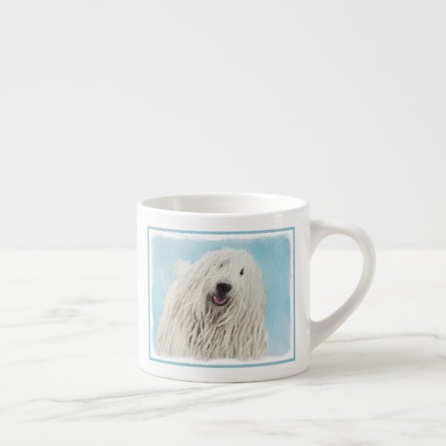 Tasse Expresso Peinture Komondor - Cute Original Chien Art (Droite)