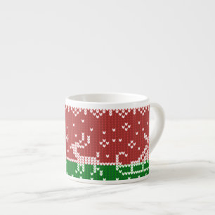 Tasse Expresso Père Noël traîneau et rennes pull moche