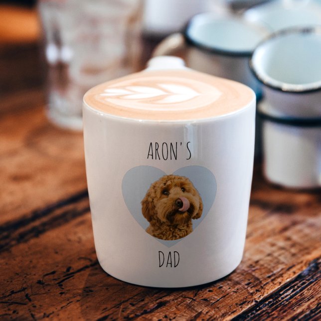 Tasse Expresso Personalized Dog Dad | Custom Pet Photo Heart  (Créateur téléchargé)