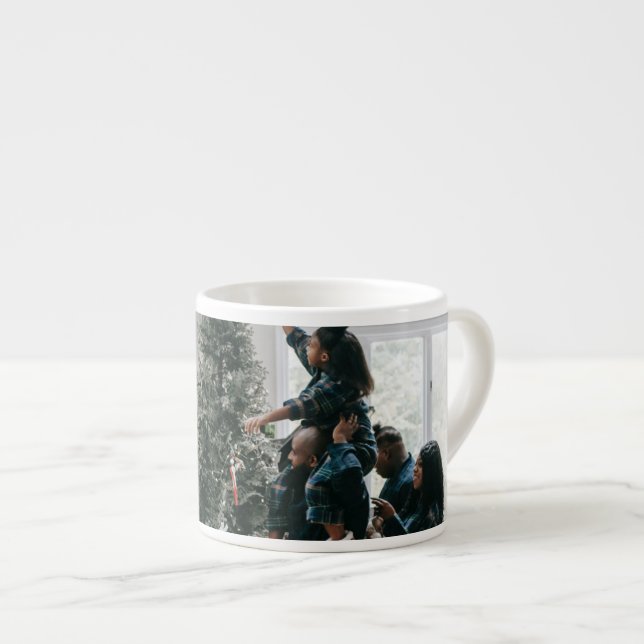 Tasse Expresso Personalized Family Christmas Photo  (Devant droit)