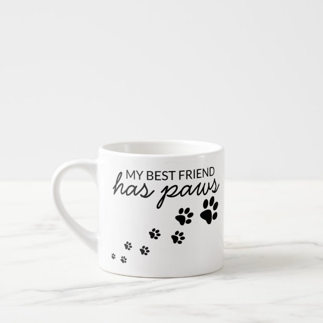 Tasse Expresso Personnalisé Mon Meilleur Ami A Pâtes Aimer Chien (Gauche)