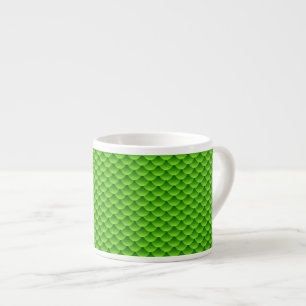 Tasse Expresso Petit motif vert d'échelle de poissons