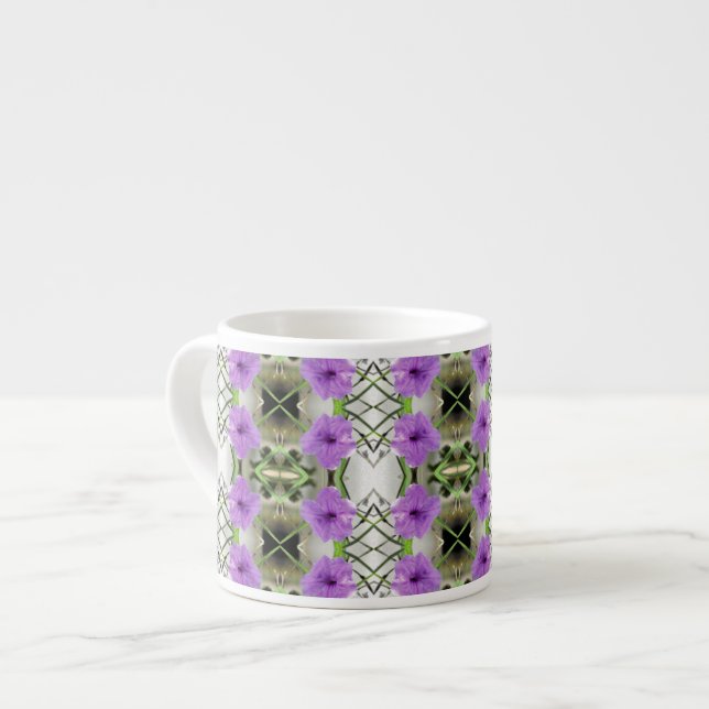 Tasse Expresso Pétunias mexicains et treillis (Devant gauche)