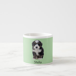 Tasse Expresso Photo de chien personnalisée - Pastel Green avec n