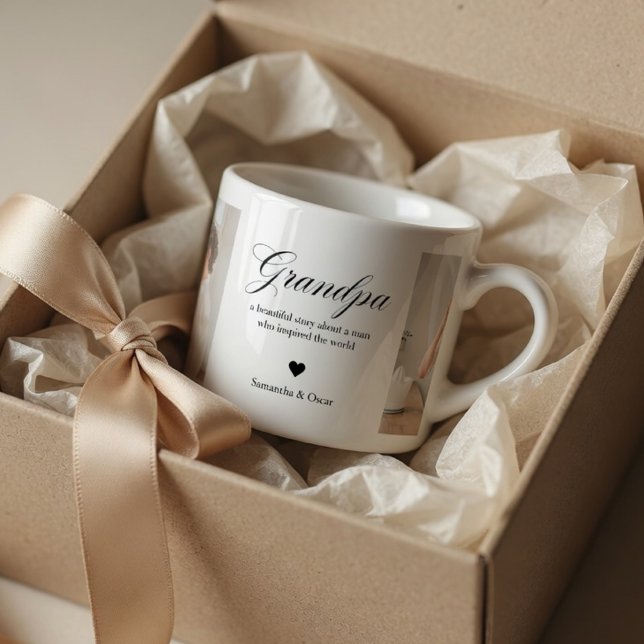 Tasse Expresso Photo personnalisé de Grand-père Grand-père person (Créateur téléchargé)