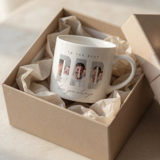 Tasse Expresso Photo personnalisé de Papa | Meilleur Papa du Mond