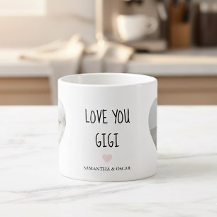 Tasse Expresso Photo personnalisé 'Je t'aime Gigi' Cadeau perso