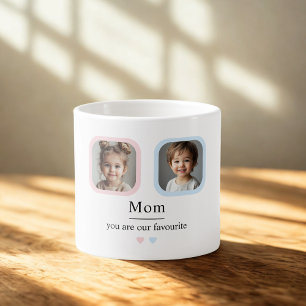 Tasse Expresso Photo personnalisée de maman avec les enfants   Tu