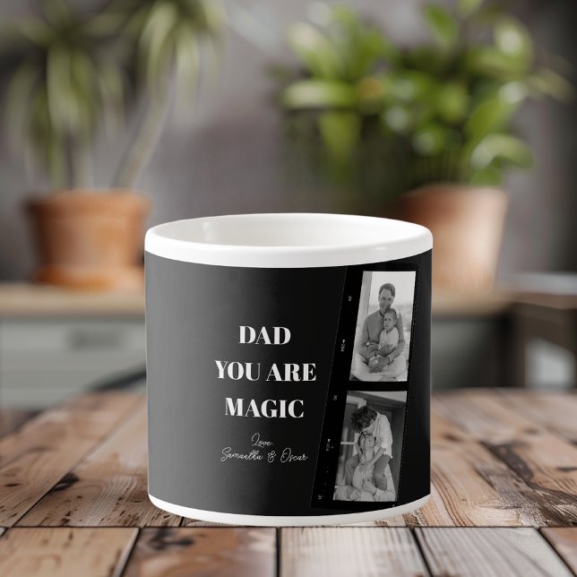 Tasse Expresso Photo personnalisée 'Papa, tu es magique' Deux Pèr (Créateur téléchargé)