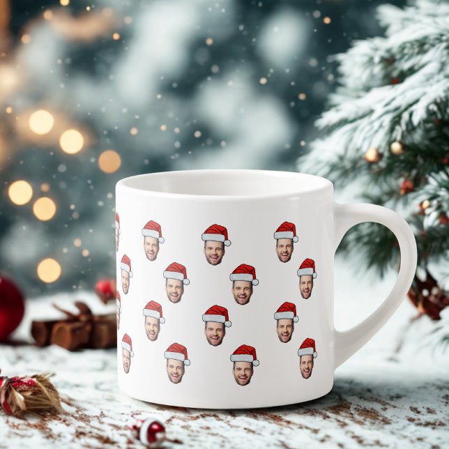 Tasse Expresso Photo sur mesure Santa Hat Cadeau de Noël (Créateur téléchargé)