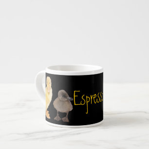 Tasse Expresso Photographie jaune et grise adorable de canetons