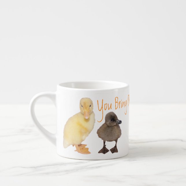 Tasse Expresso Photographies adorables de canards jaunes et gris (Gauche)