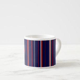 Tasse Expresso Pinstripes, couleurs rouge, marine, gris